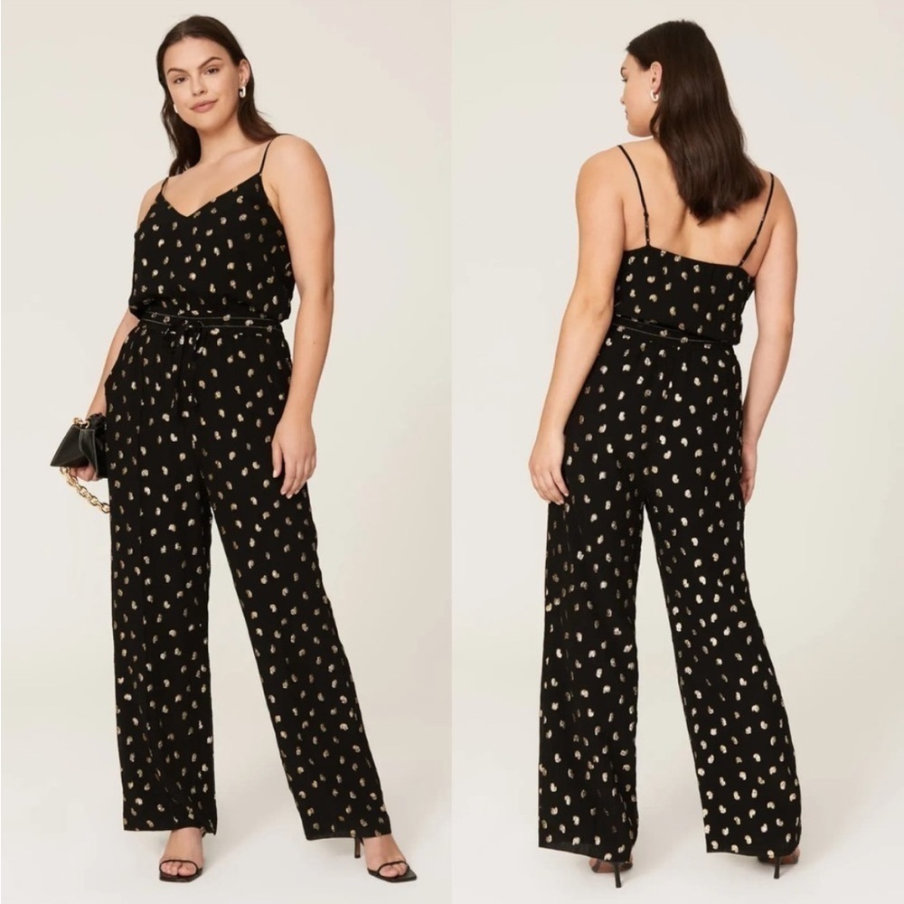 10 Crosby Derek Lam gold and black tie at waist jumpsuit Size 6